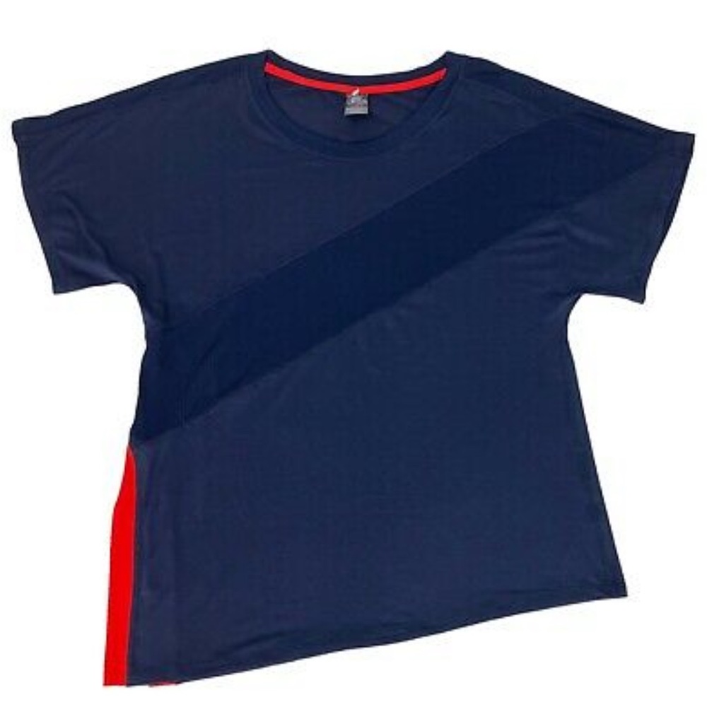 Champion Women’s Navy Blue C9Stretch Asymmetrical Slit Athletic Yoga Shirt Large